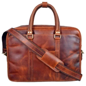 Mars Tan Leather Professional Laptop Bag