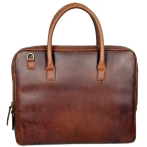 Venus Dark Tan Leather Executive Bag