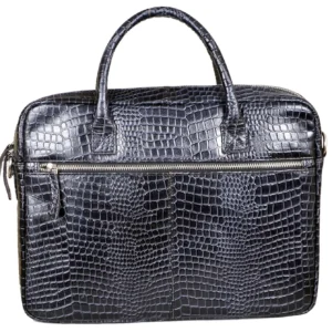 Uranus Gray Two-Tone Leather Laptop Bag