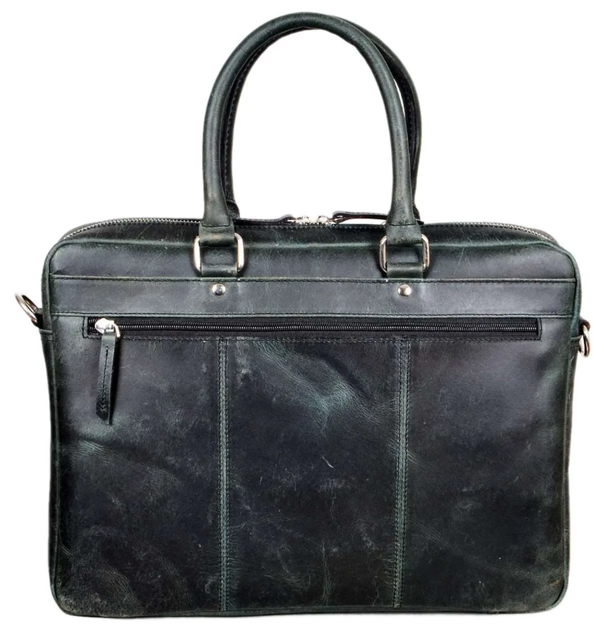 Mars Gray Leather Executive Laptop Bag - Image 2