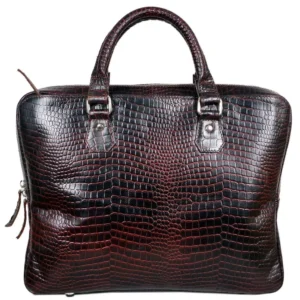 Uranus Burgundy Leather Laptop Bag