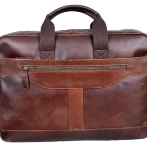 Venus Brown Leather Compact Laptop Bag
