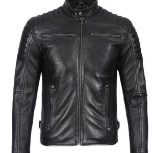Jet Black Racer Leather Jacket